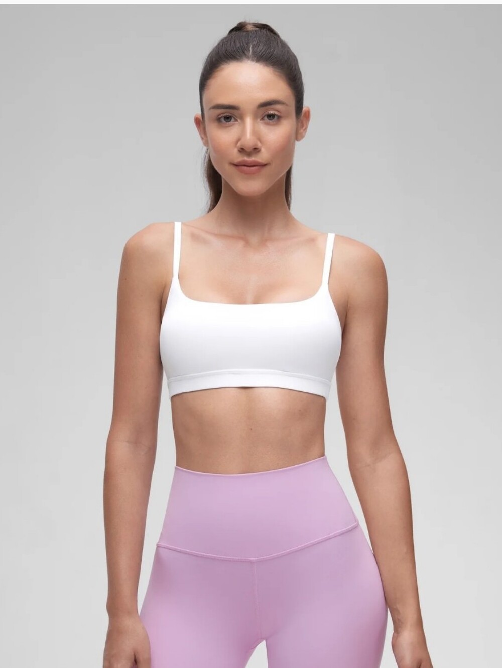 CRZ YOGA Womens Butterluxe Adjustable Spaghetti Strap Bra White NWT Sz M 8/10